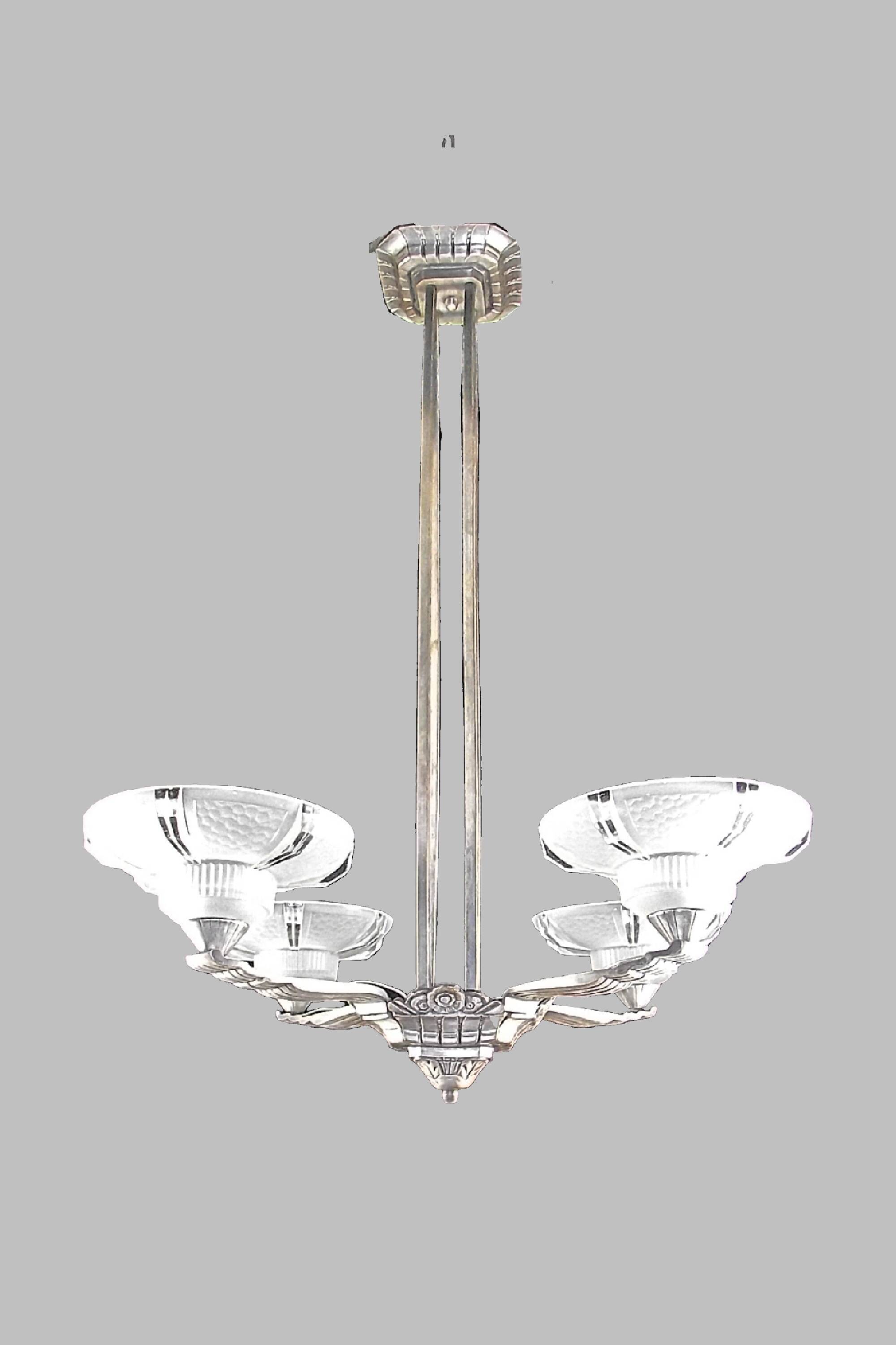 Vintage Art Deco chandelier France 1930s