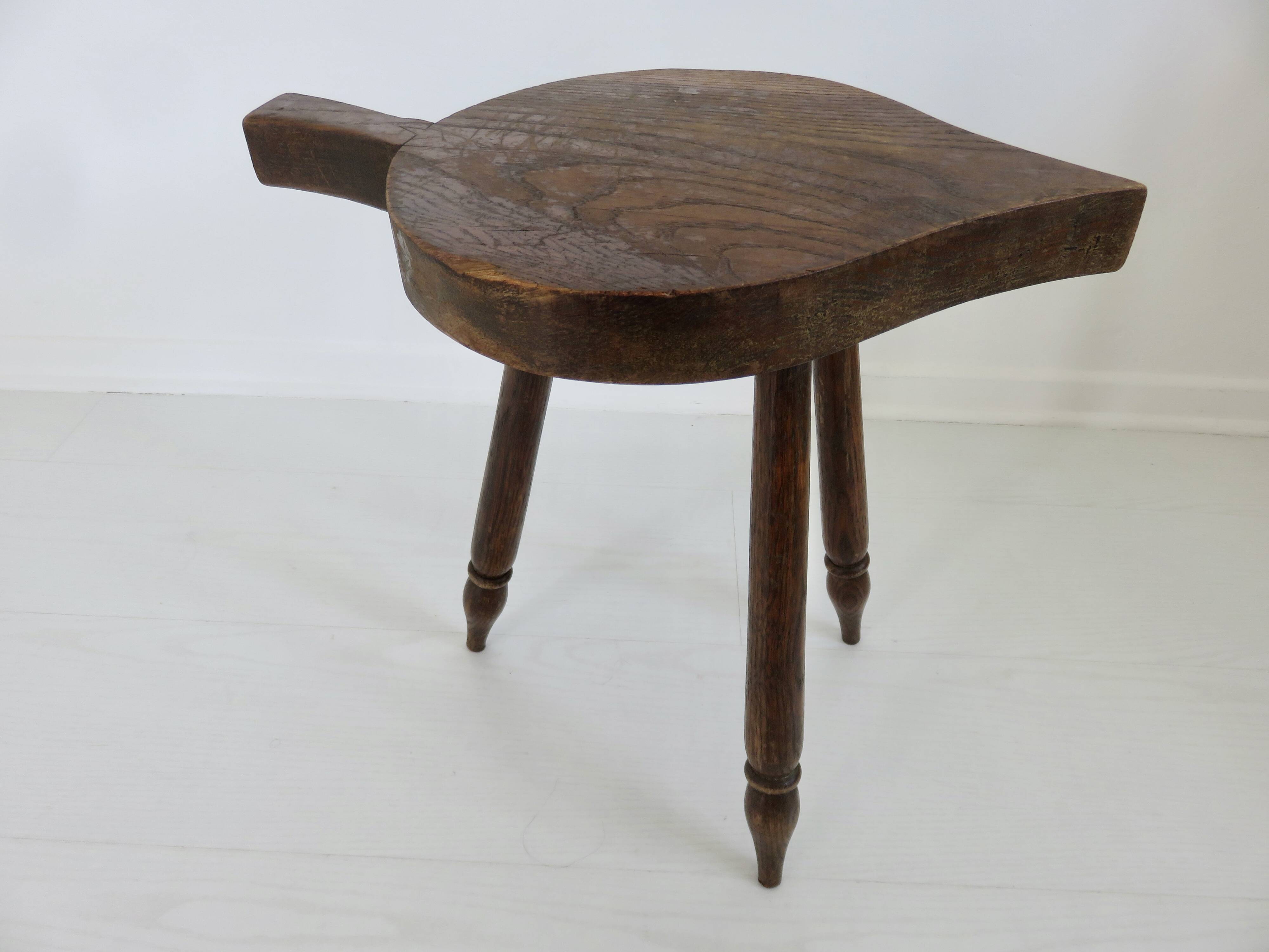 Brutalist stool in solid wood