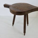 Brutalist stool in solid wood