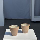 Lot de 2 tasses / mug en céramique indonésienne (mat brun)