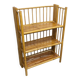 1970s honey-colored folding bamboo shelf