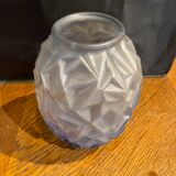 Vase en verre bleu