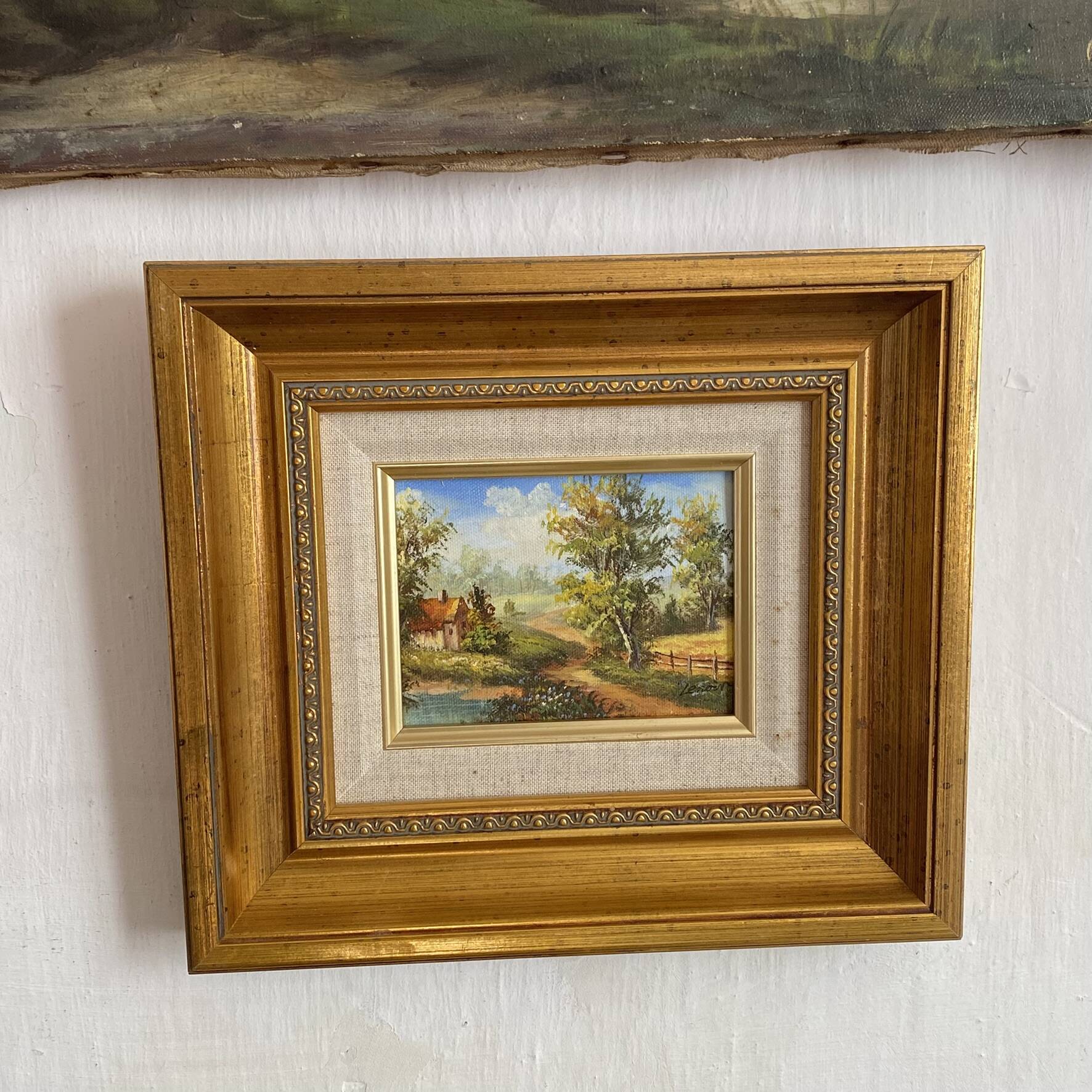 Small framed landscape painting