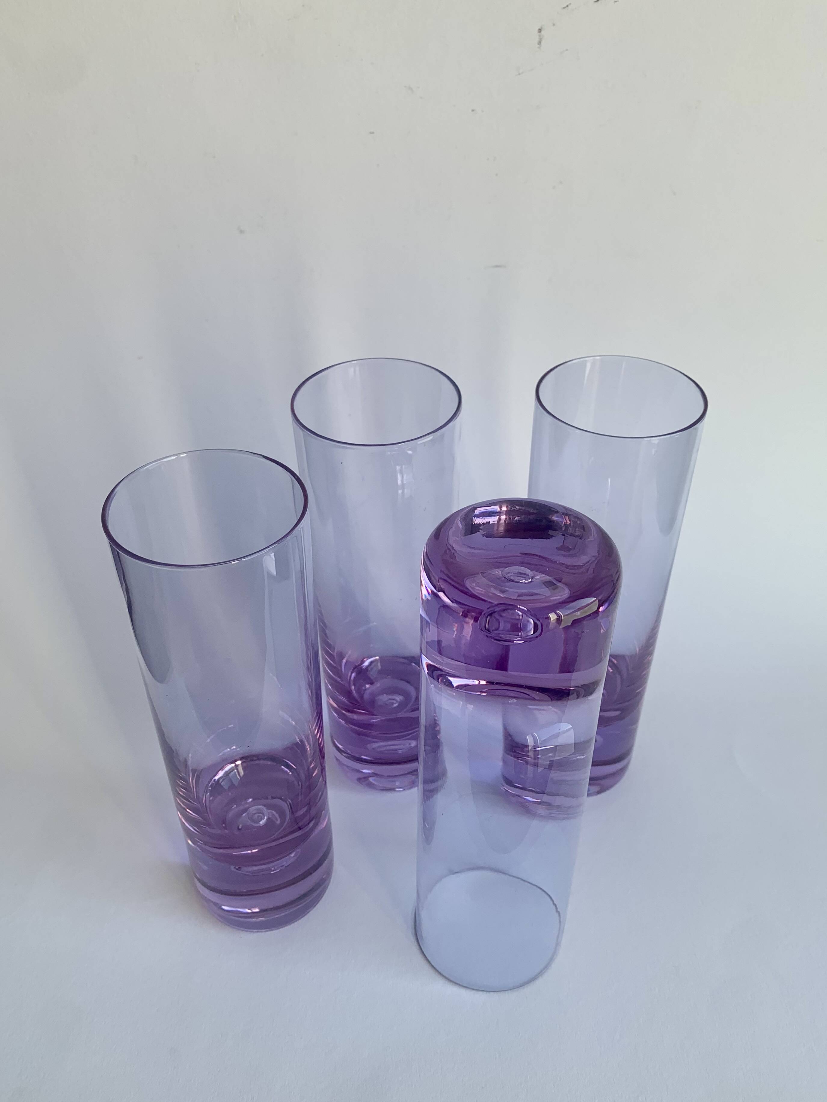Ensemble de 4 verres Alexandrit conçus par Sergio Asti pour Arnolfo di Cambio.