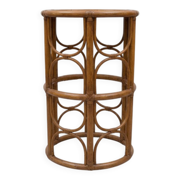Vintage rattan and cane gueridon – 1970s