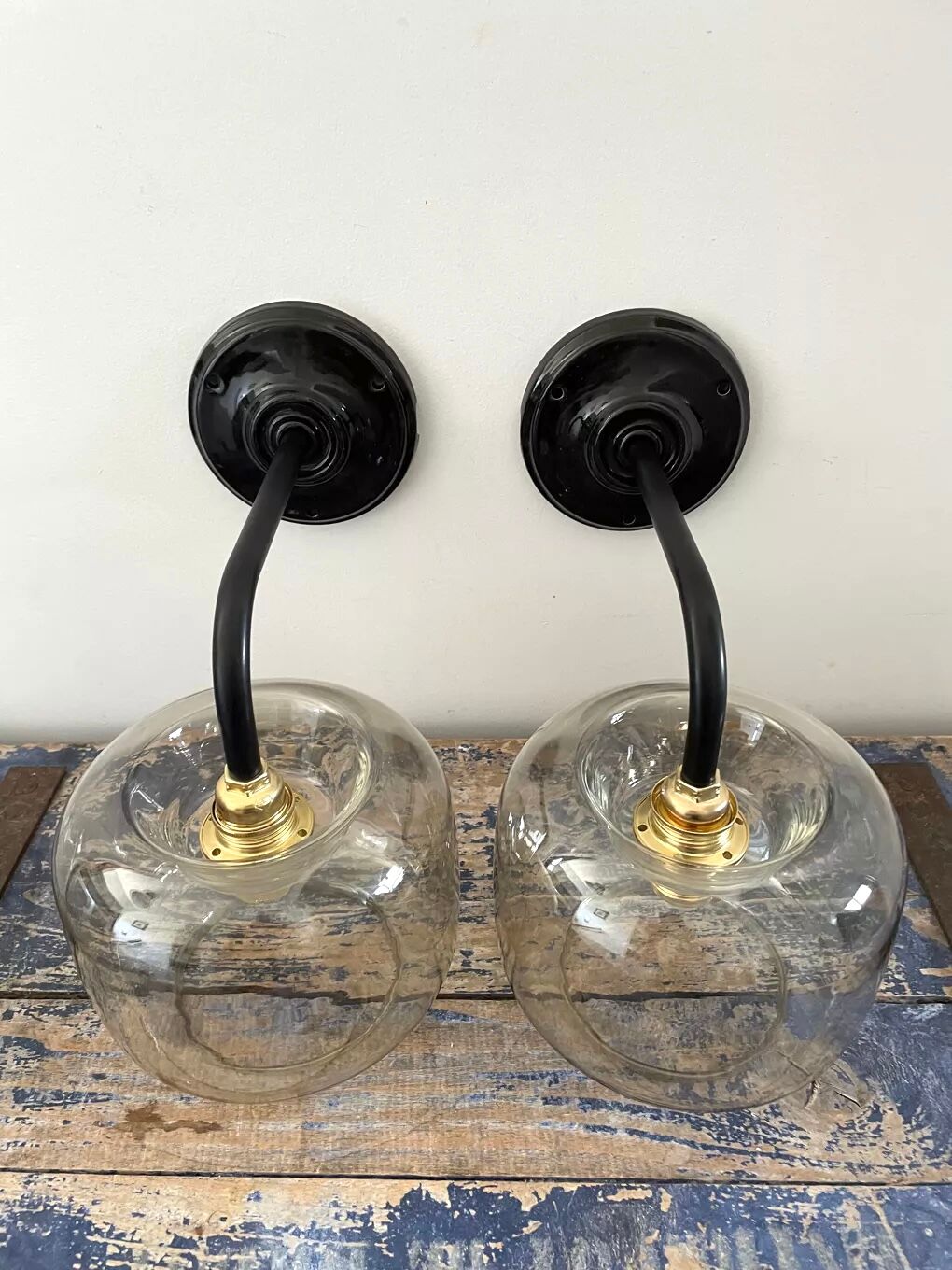 Set of two vintage wall sconces