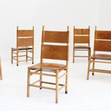 Vintage Kentucky dining chairs by Carlo Scarpa for Bernini, 1970s, Set of 6