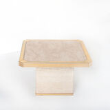 Vintage travertine coffee table edited by Fedam. Belgium, 80s