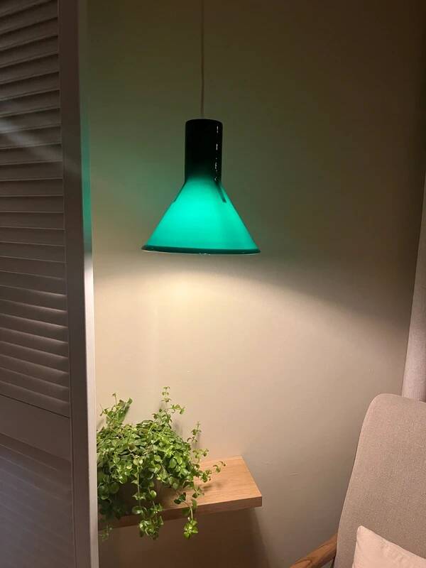 Vintage Holmegaard P&T Pendant - Michael Bang - Danish glass design lamp