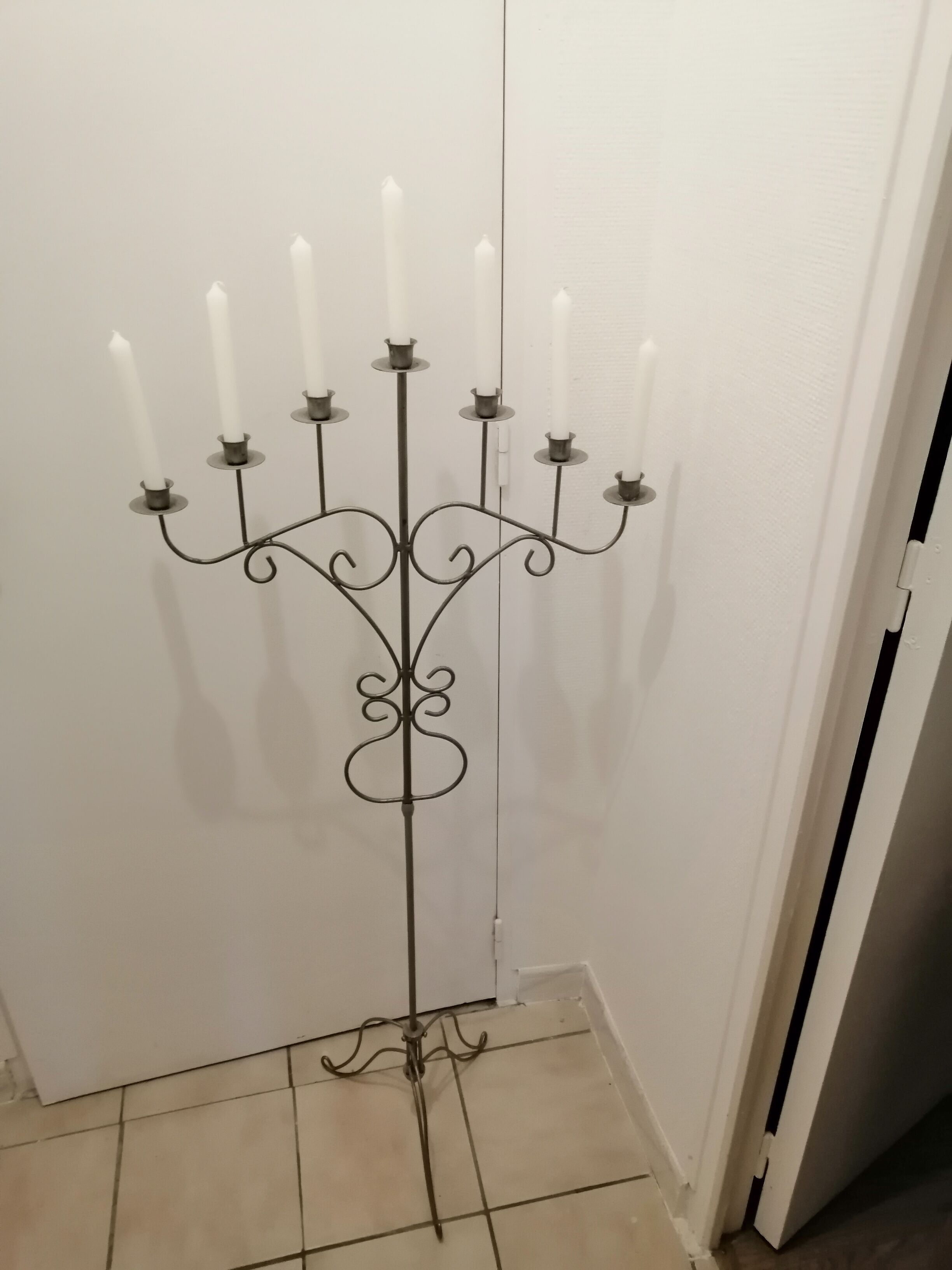 Forged iron candelabrum