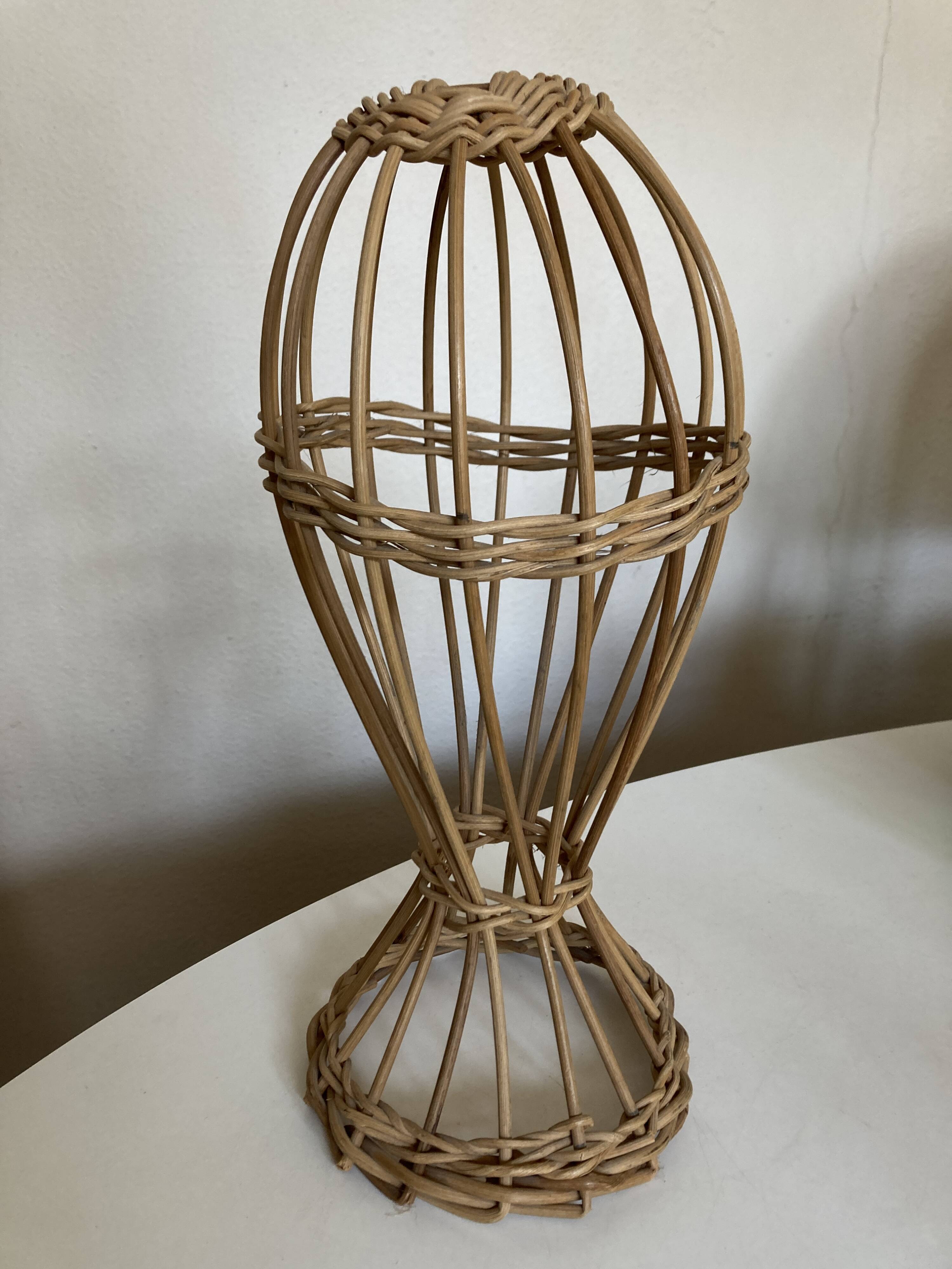 Wicker mannequin hat head