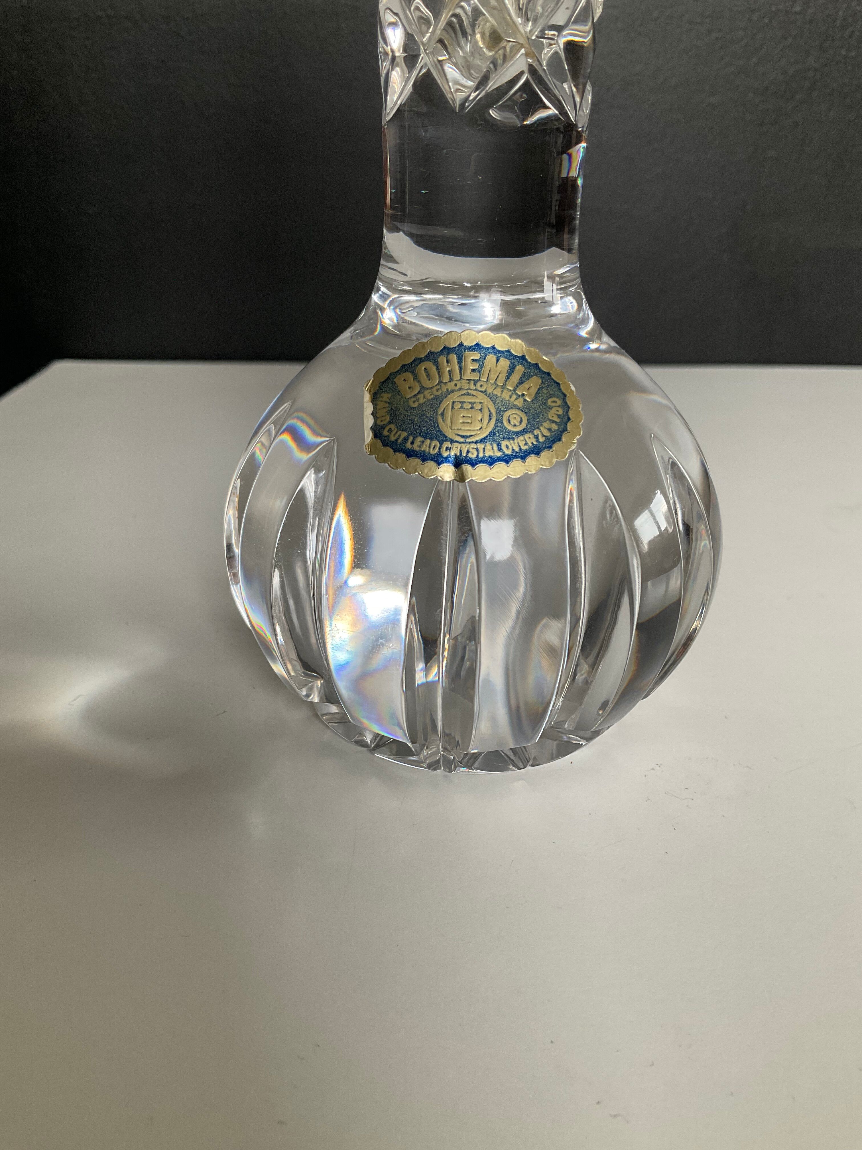 Vintage single-stem vase in Bohemian crystal