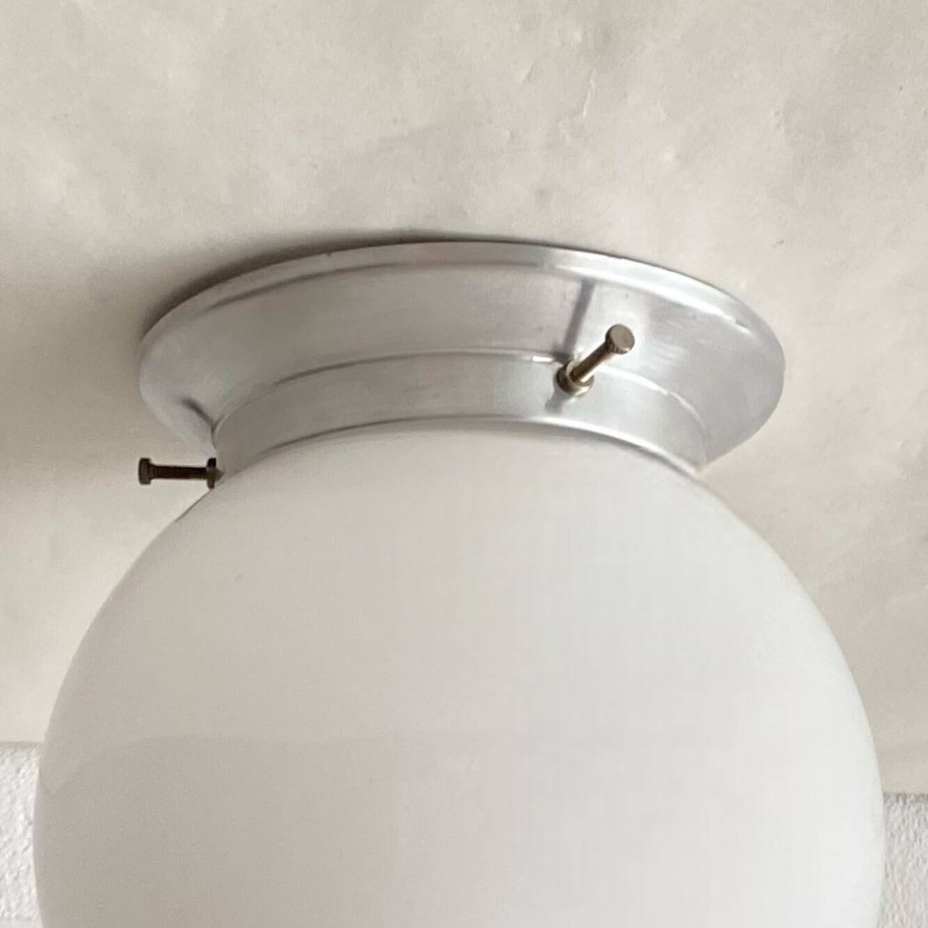 Small wall light ceiling light white opaline glass globe aluminum fixing base LAMP-7335