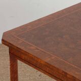 Square game table in marquetry, early 20th century