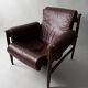 Fauteuil Amiral d'Eric Merthen, en cuir et palissandre