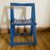 Blue painted wooden folding chair, Italy 1960