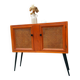 Vintage wooden and cane console