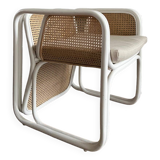 Rattan and cane armchair