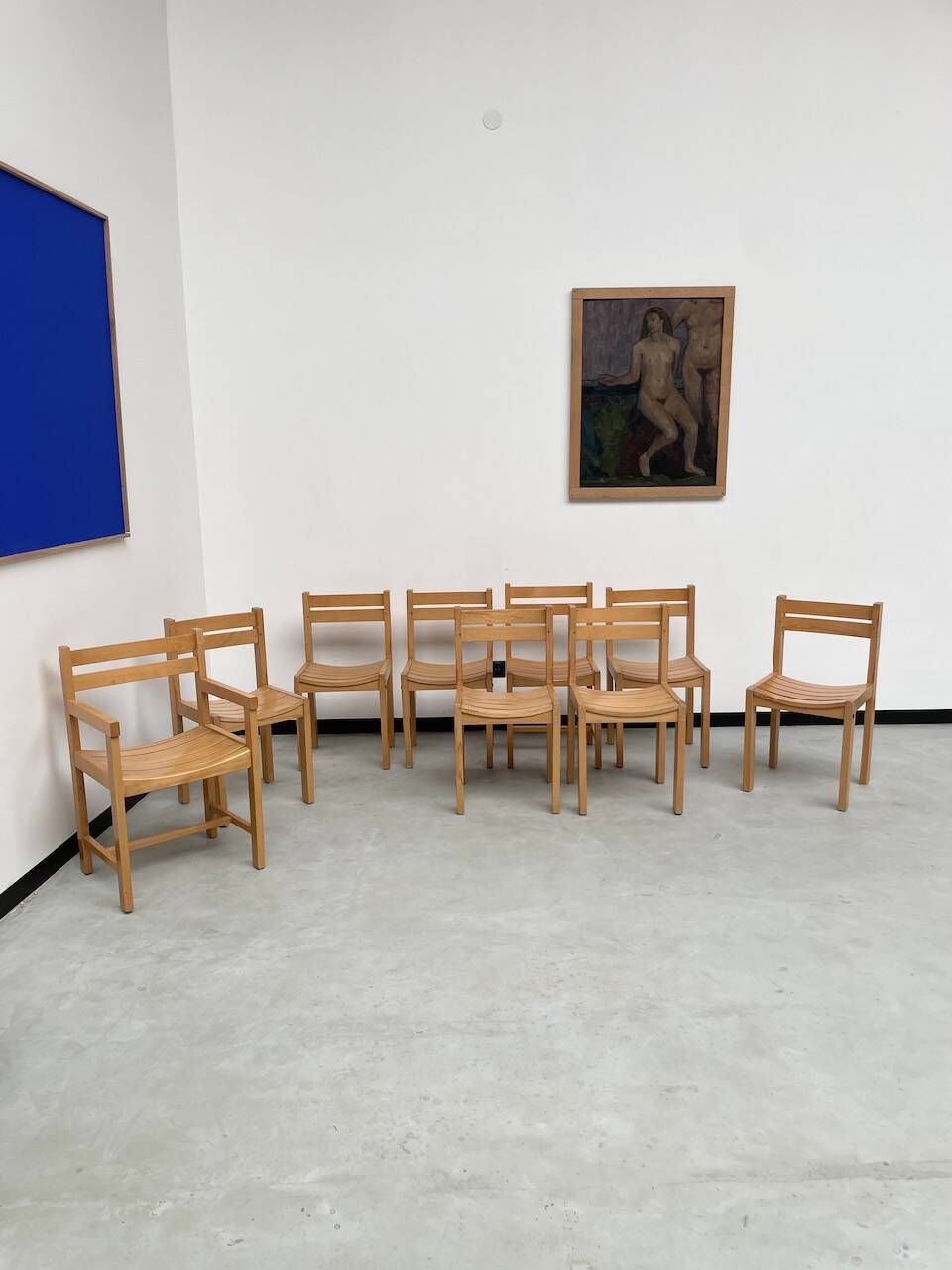 Beech chairs from the 1980s, Sornay.