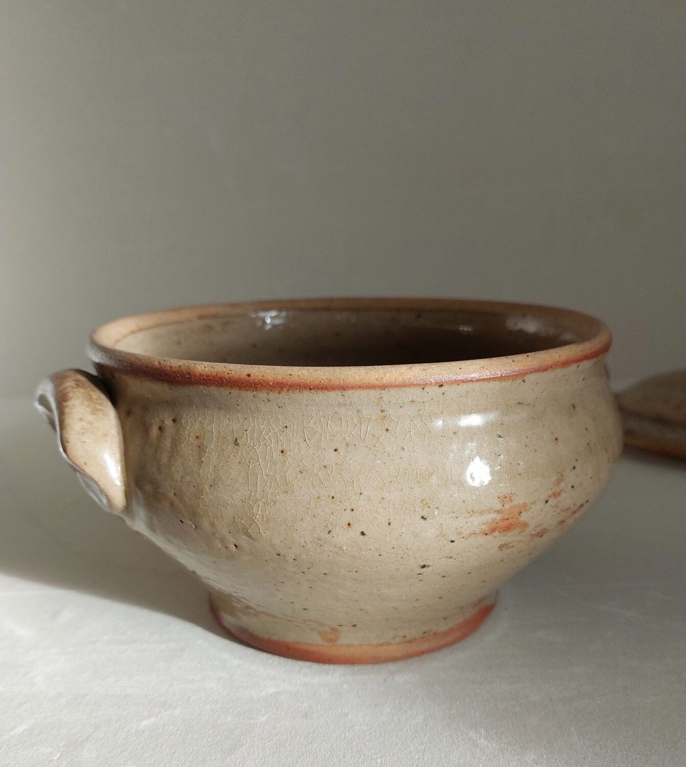 Small glazed stoneware tureen