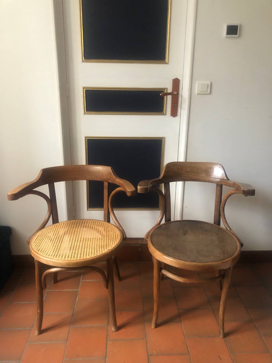 Pair of vintage Jacob and Josef Kohn Wien Bentwood bistro armchairs