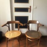 Pair of vintage Jacob and Josef Kohn Wien Bentwood bistro armchairs