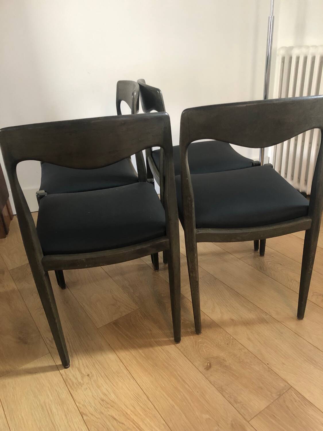 Série 4 chaises vintages style scandinave