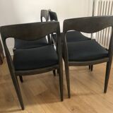 Série 4 chaises vintages style scandinave