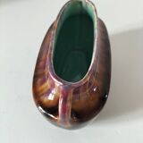 Oval ceramic vase with handles, glazed, 20th century.