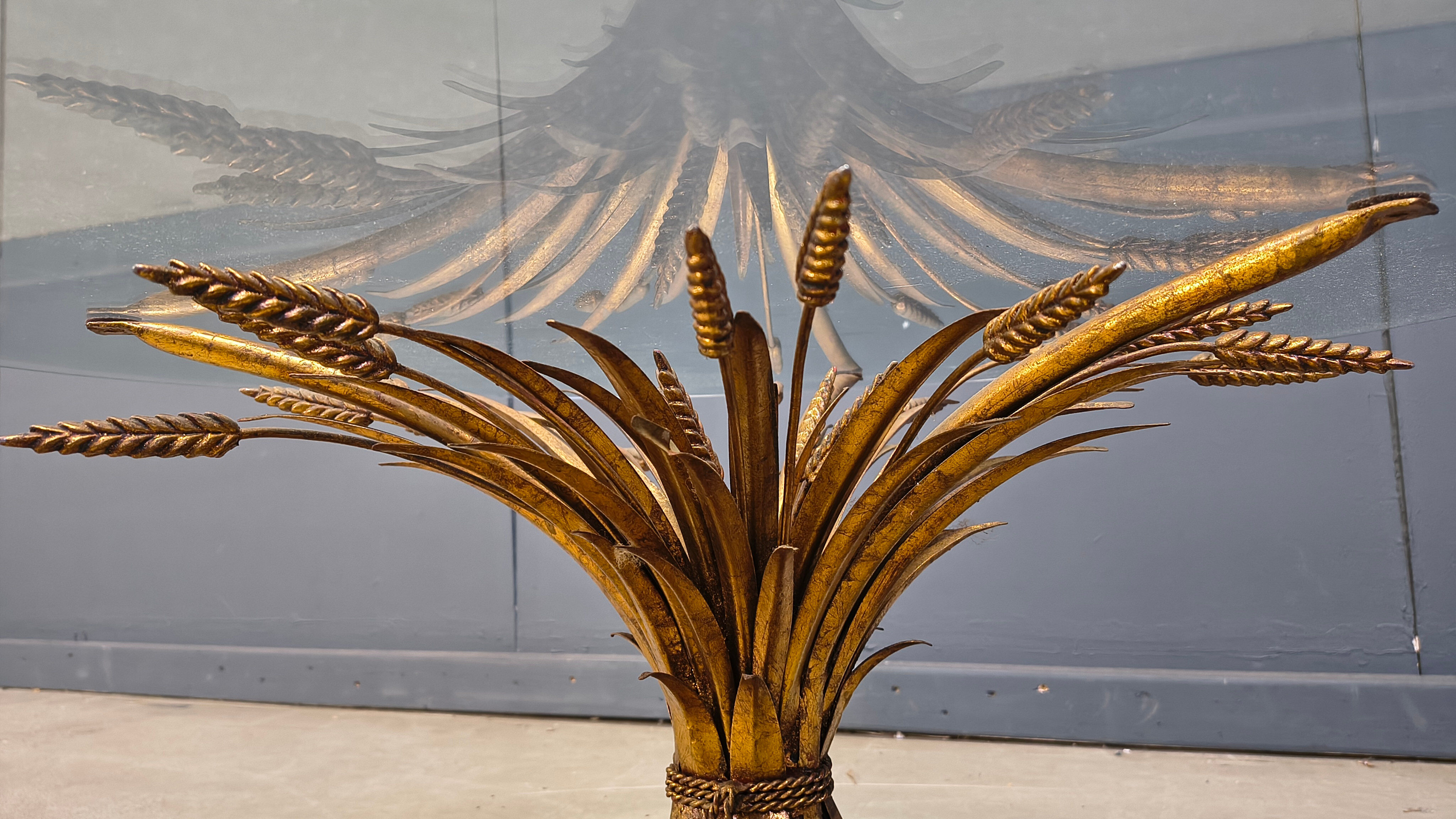Vintage sheaf of wheat Coco Chanel coffee table, 1960s