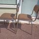 Set of 2 chairs chrome and beige fabric - vintage
