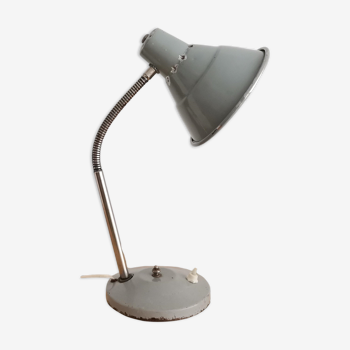 Lampe de bureau flexible en métal gris bauhaus industriel
