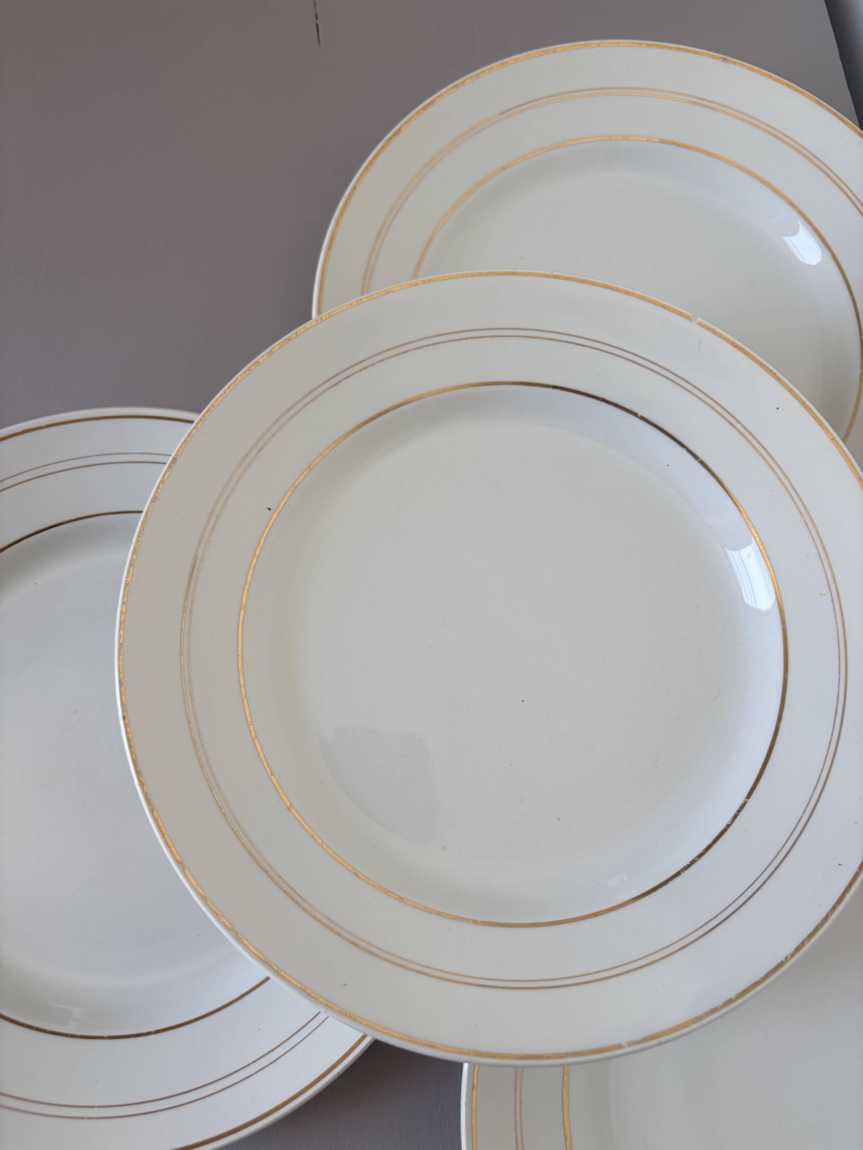 4 vintage flat plates porcelain from St Amand 191103