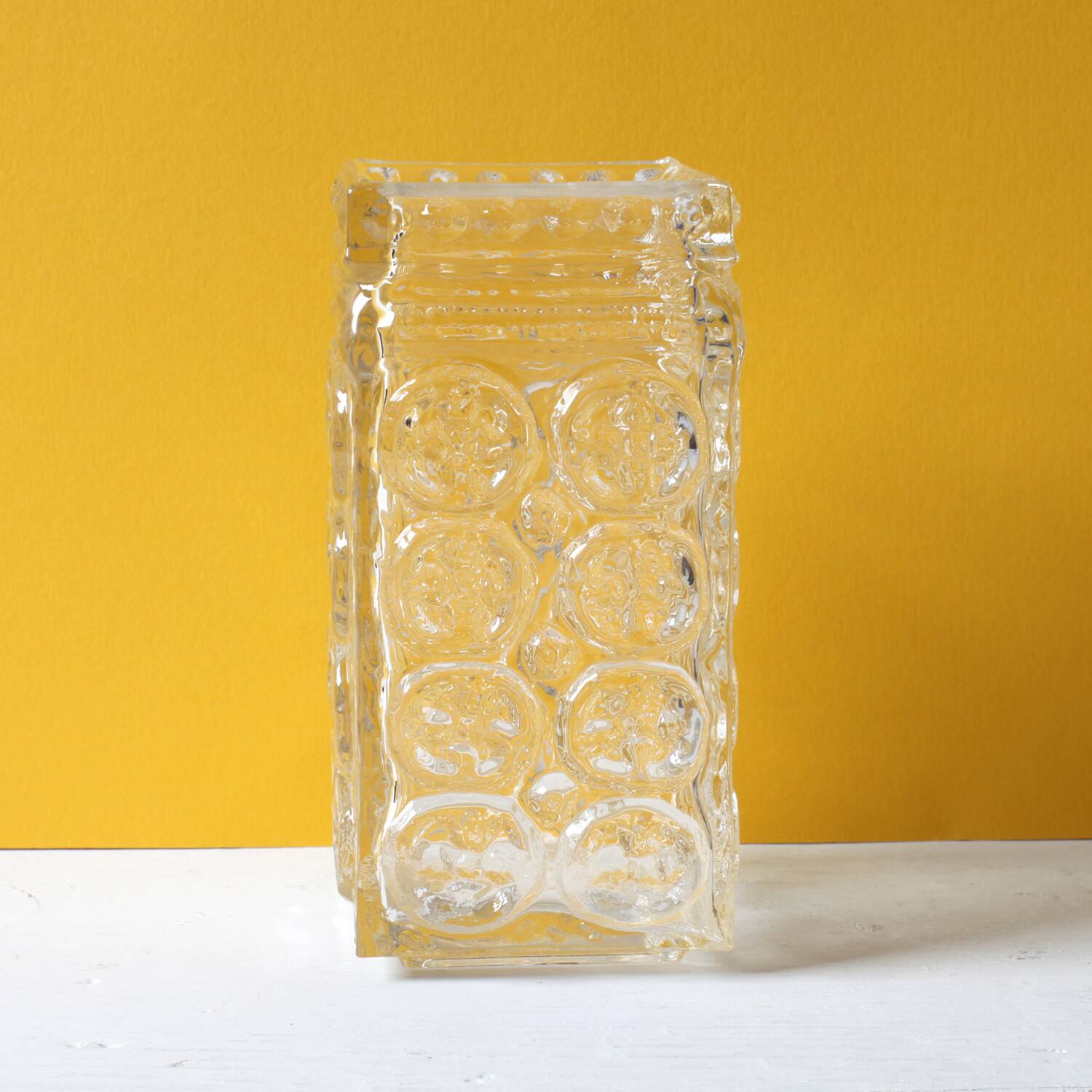 Mid-Century Pressed Glass Vase by Adolf Matura, Czech Repulic / 1970
