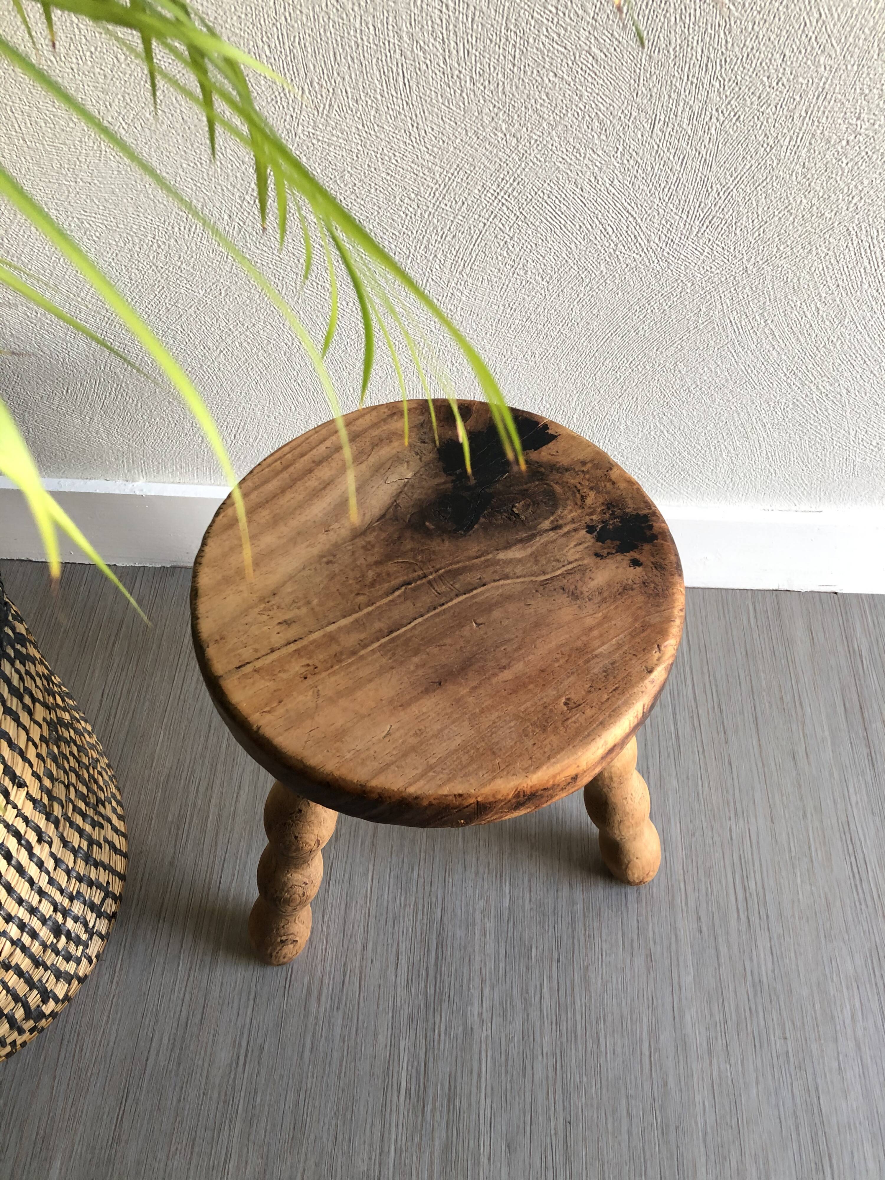 Wood tripod stool