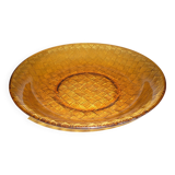 Large orange braided glass dish 27.5 cm
