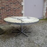 Knoll - Heinz Lilienthal, table basse en marbre de Carrare et métal