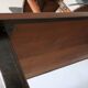 Brutalist 6 chairs and dining table in teak and patinated steel, 1960s