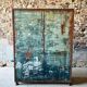 Large double-body industrial shelf in patinated metal – t furniture