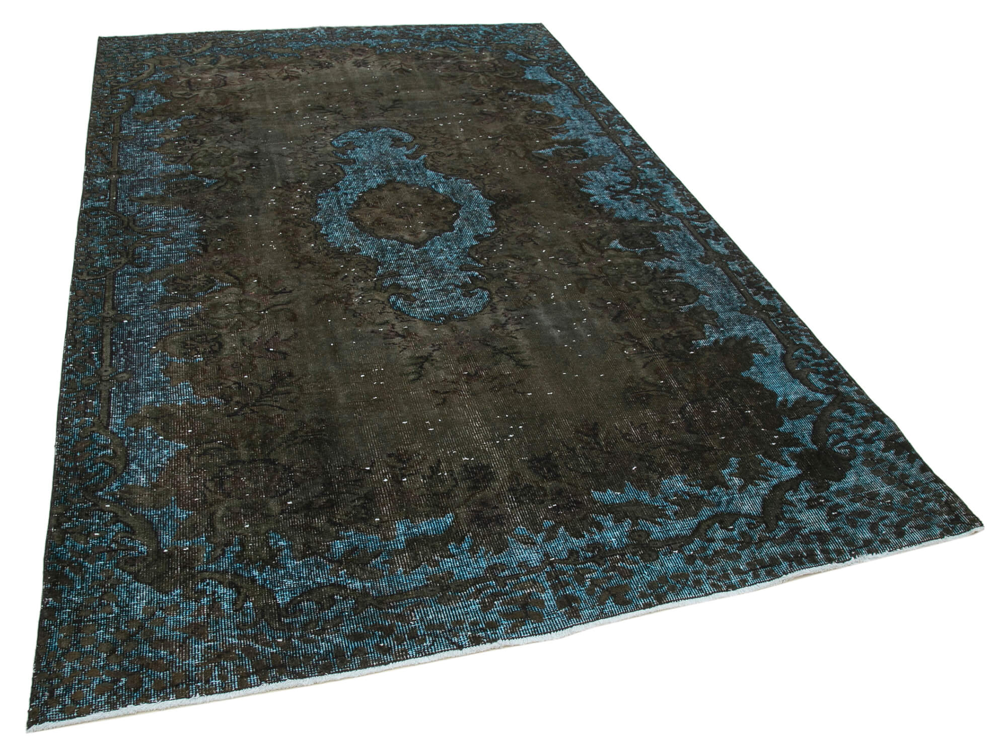 Hand-Knotted Distressed Oriental 1980s 172 cm x 271 cm Brown Carpet