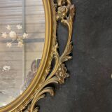 Golden oval mirror 83 x 54 cm