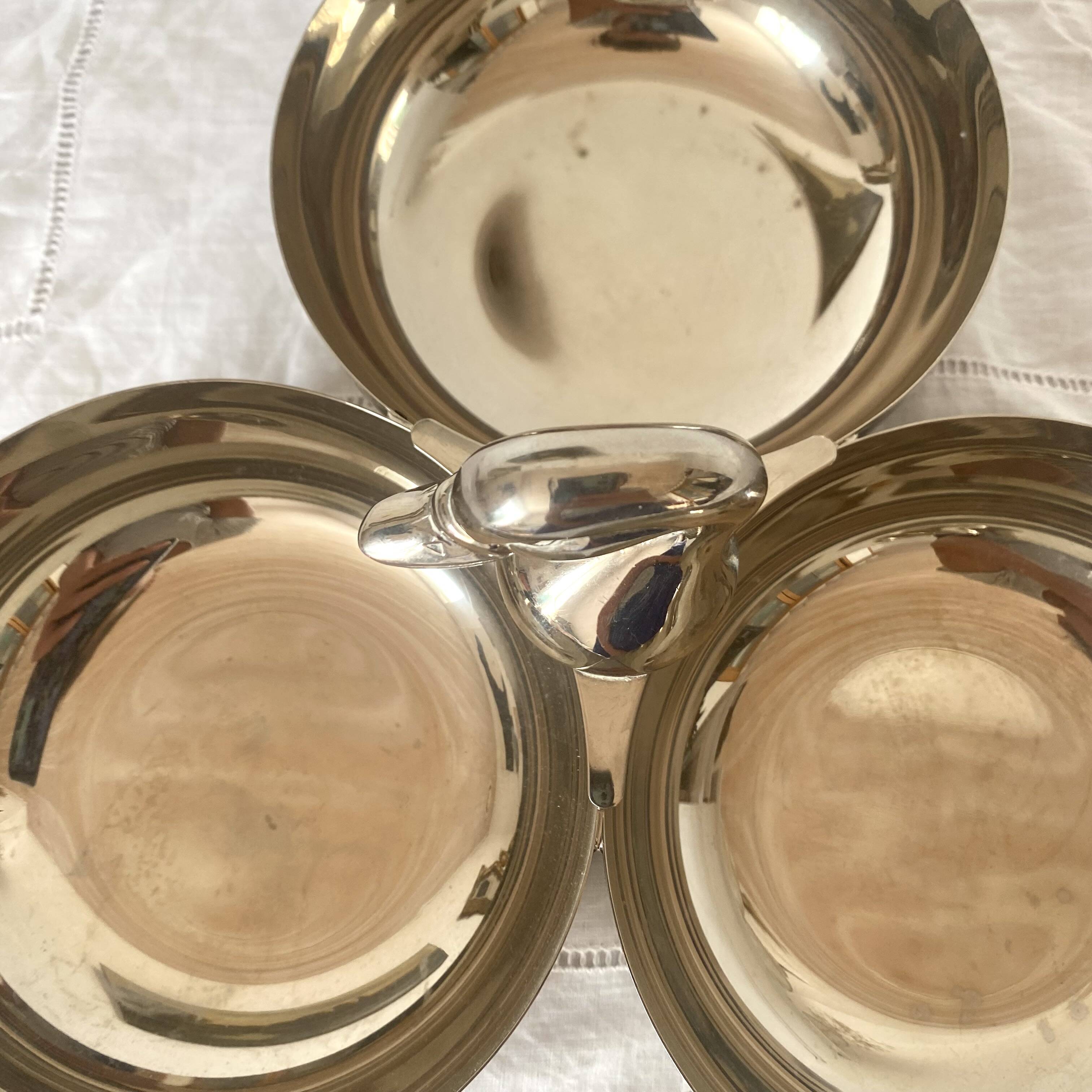 Silver-plated duck serving dish