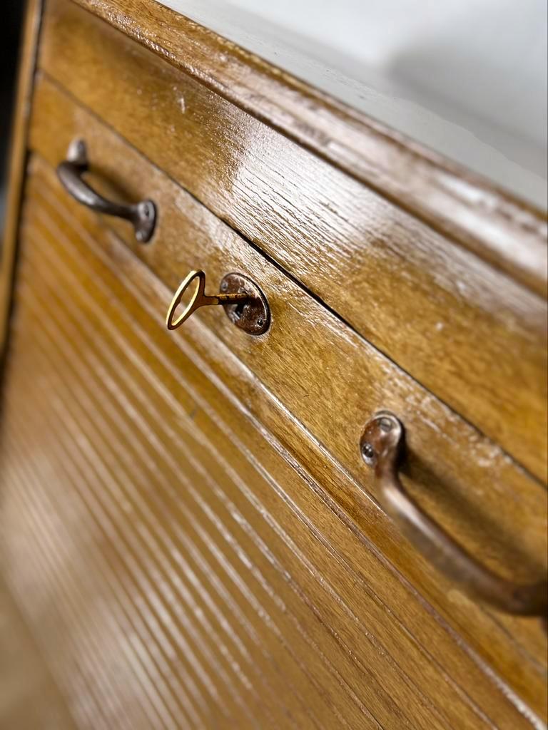 Vintage wooden filing cabinet / shutter cabinet / column cabinet