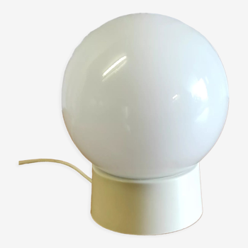 Table lamp white glass globe – 60s/70s