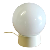 Table lamp white glass globe – 60s/70s