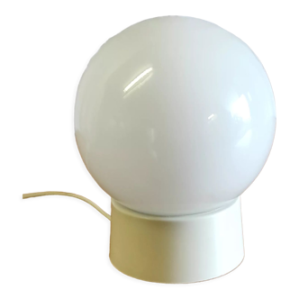 Table lamp white glass globe – 60s/70s