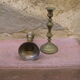 Pair of candle holders with oriental decoration
