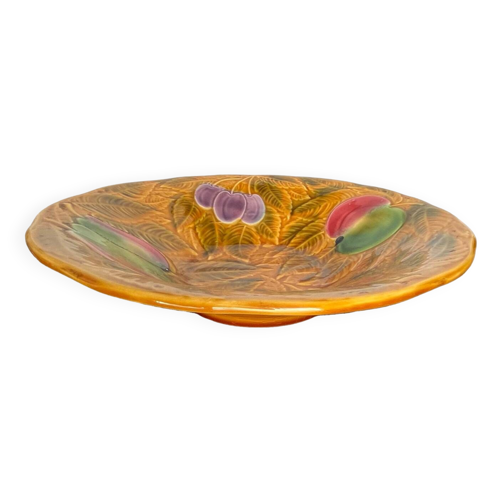 Coupe à fruits en barbotine de Sarreguemines