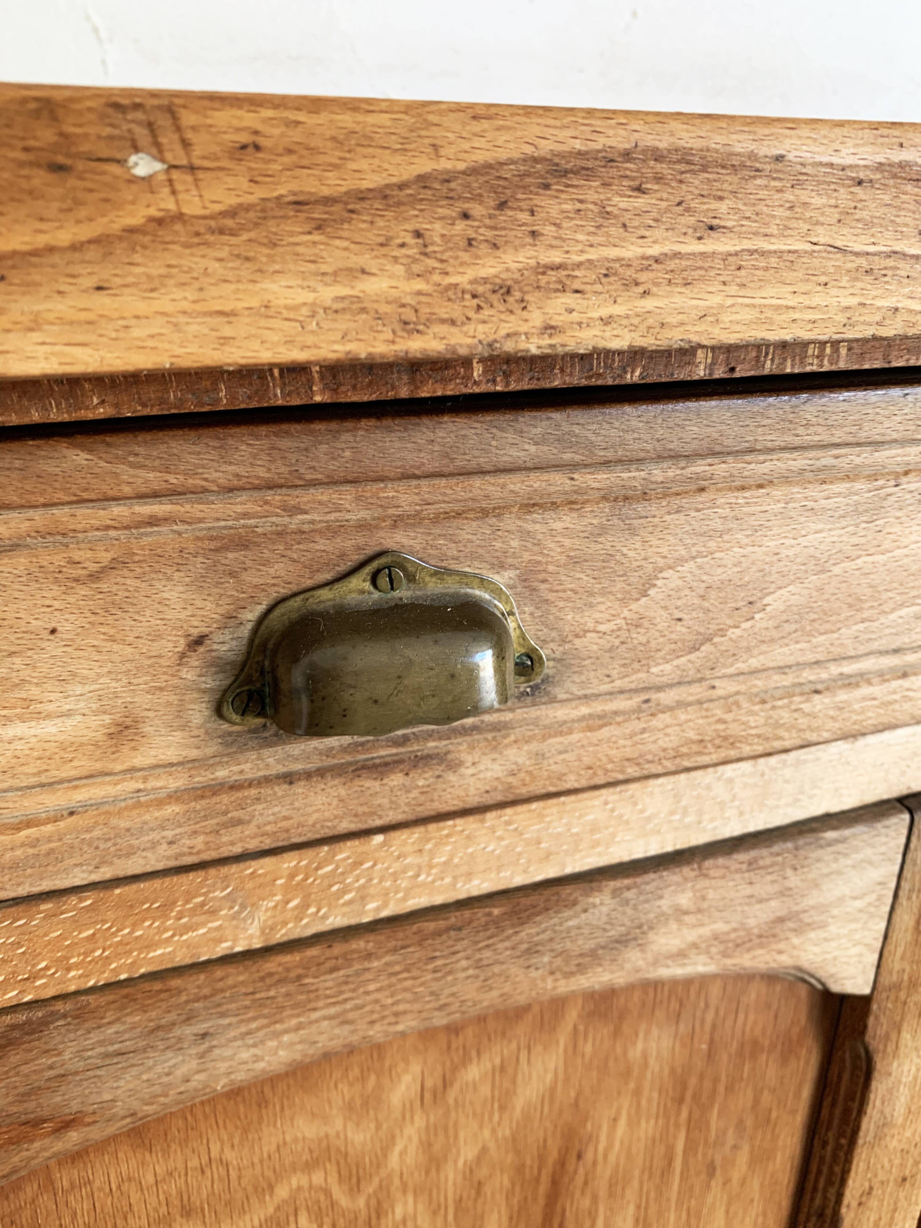 Vintage Parisian buffet in solid oak from the 60s