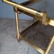 Serving rolling table golden aluminum ep 1970 vintage